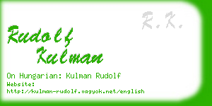 rudolf kulman business card